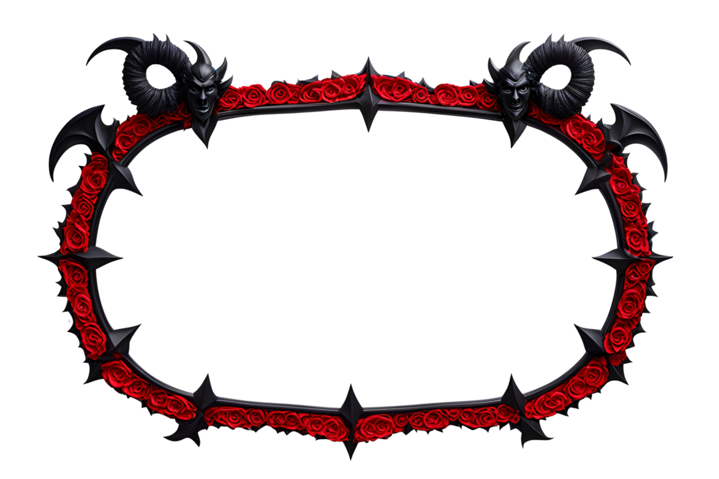 AI generated red and black border frame png transparent background
