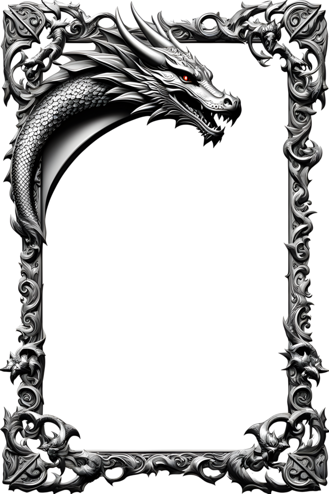 Dragon Border Frame PNG Transparent Background