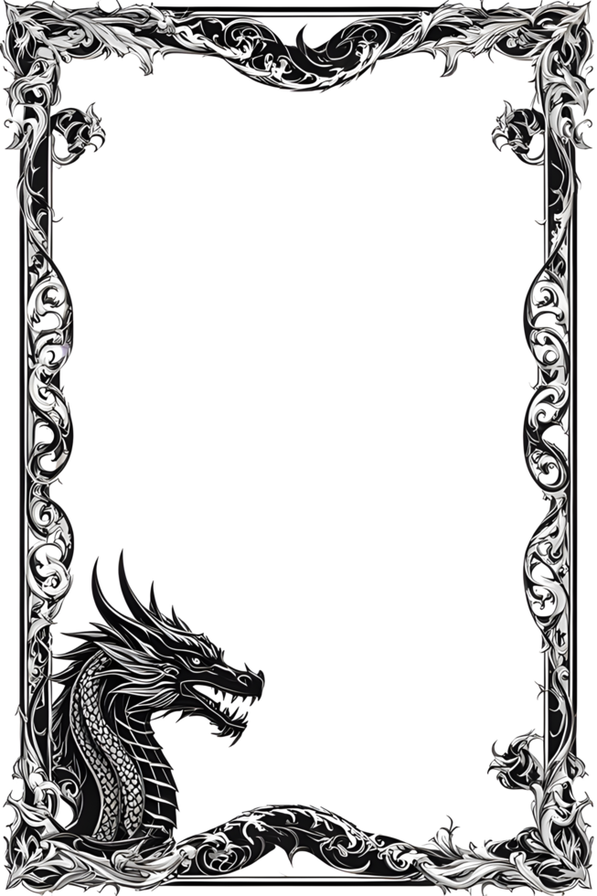 Dragon Border Frame PNG Transparent Background
