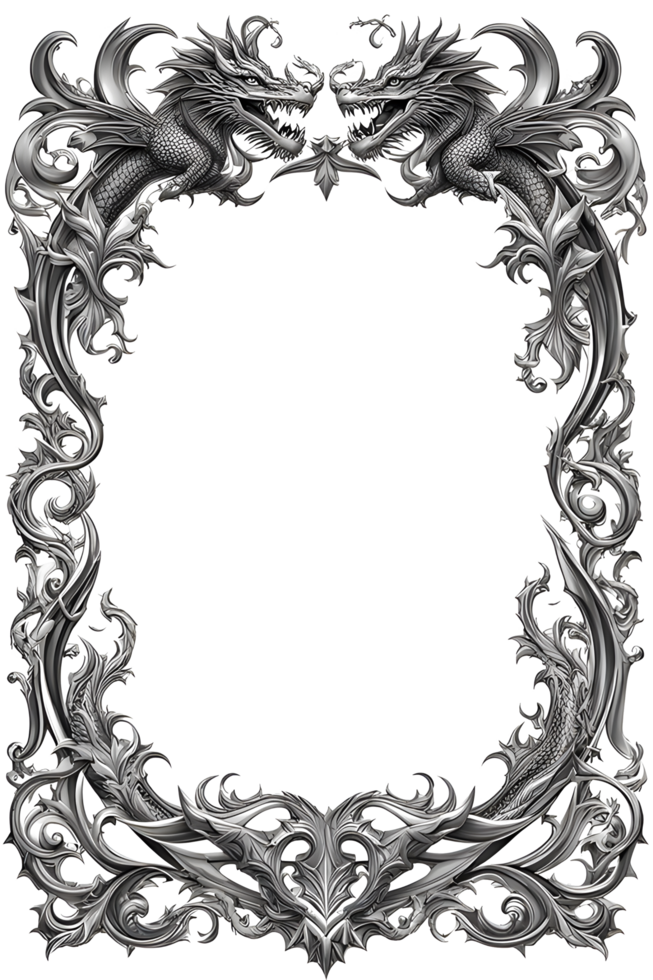 Dragon Border Frame PNG Transparent Background