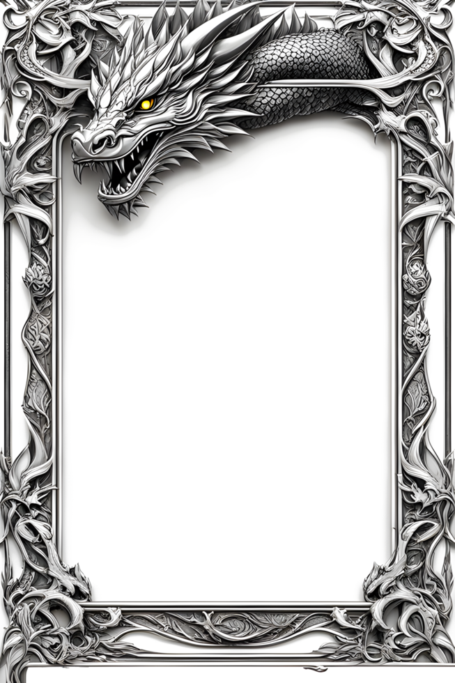 Dragon Border Frame PNG Transparent Background