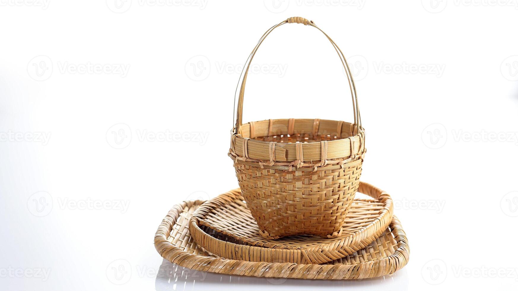 Bamboo Rattan Basket and Plate Wicker photo