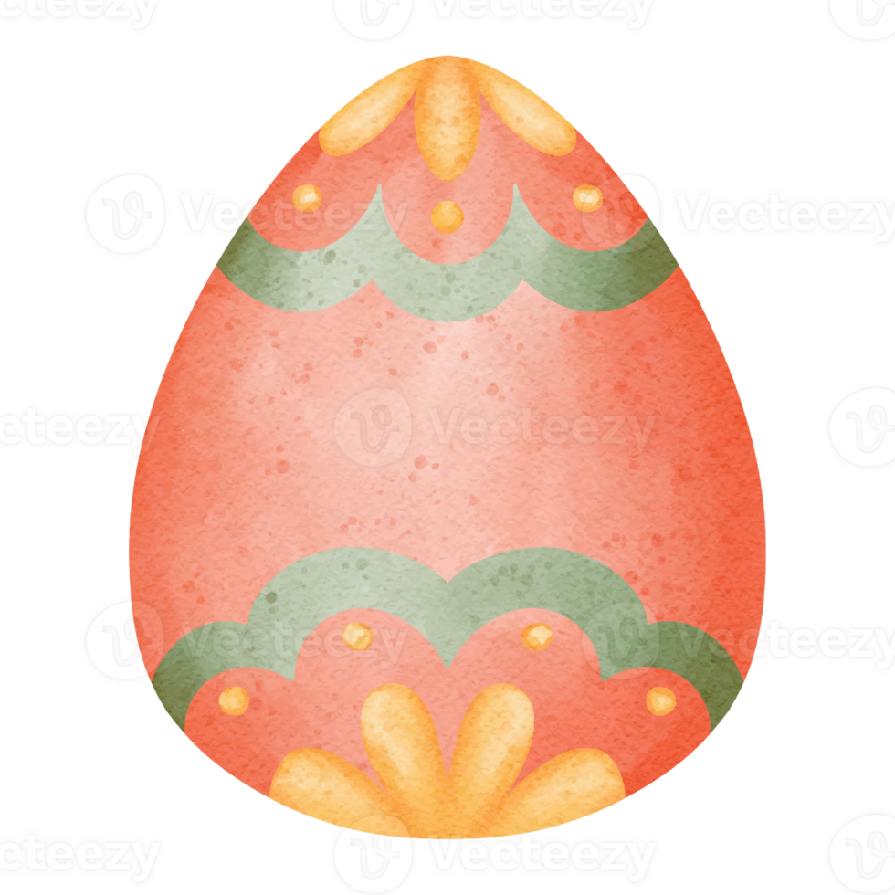 un linda Pascua de Resurrección huevo pintura en acuarela estilo png