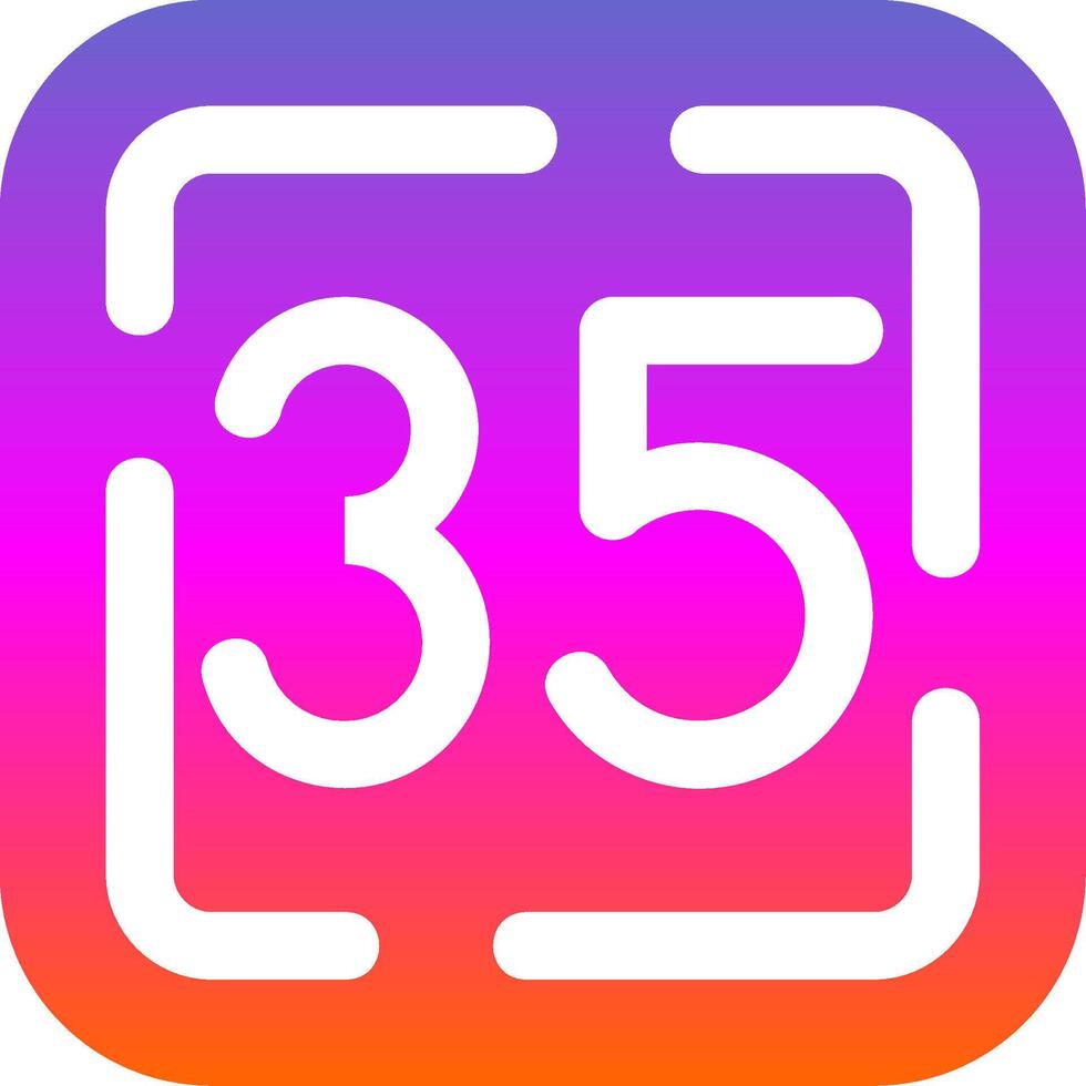 Thirty Five Glyph Gradient Icon vector