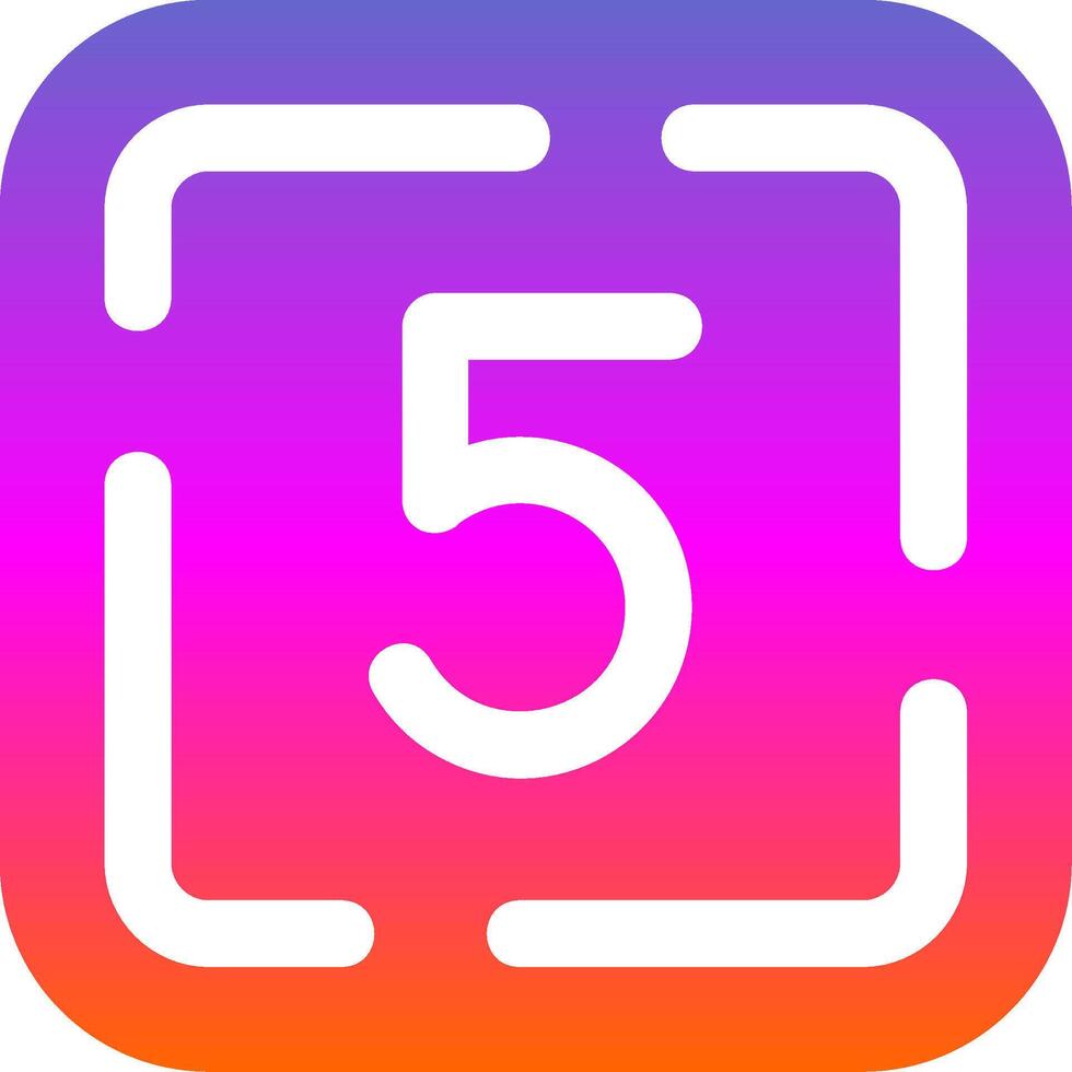 Five Glyph Gradient Icon vector