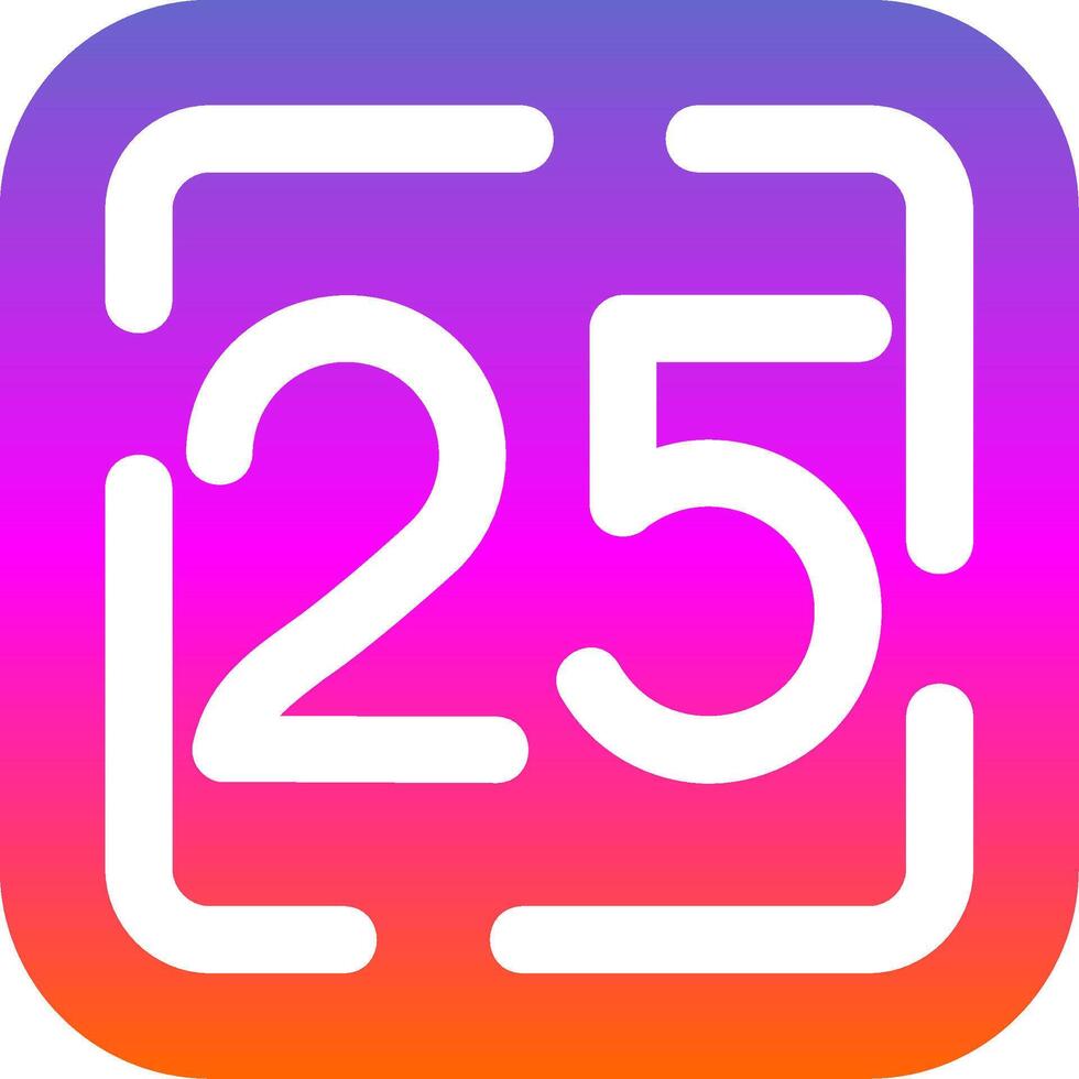 Twenty Five Glyph Gradient Icon vector