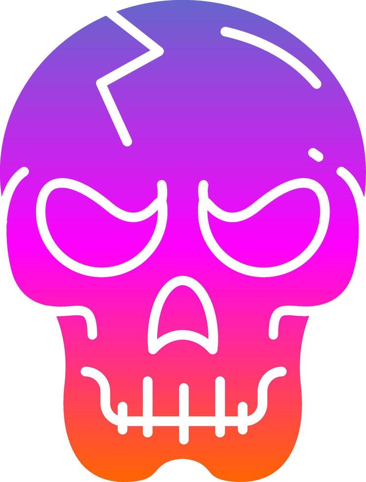 Skull Glyph Gradient Icon vector