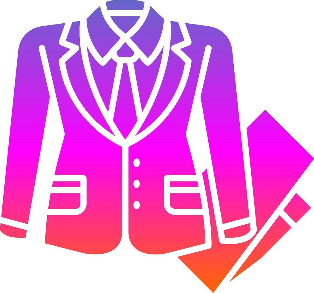 negocio traje glifo degradado icono vector