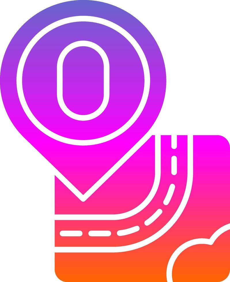 Zero Glyph Gradient Icon vector