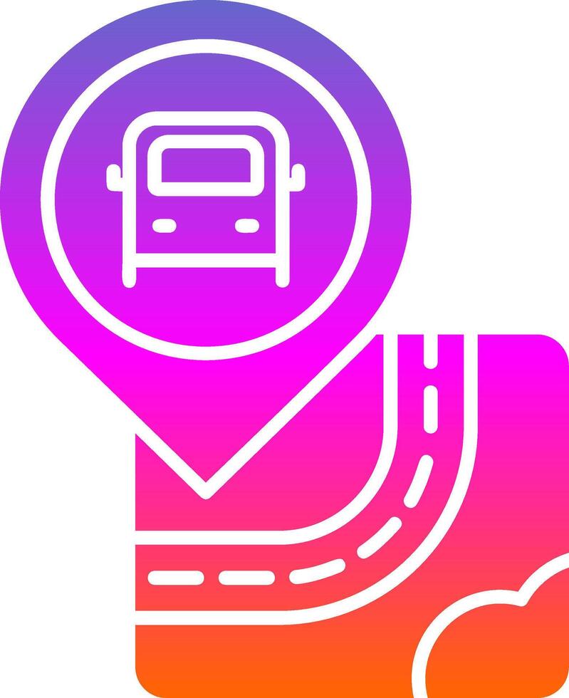 icono de gradiente de glifo de parada de autobús vector