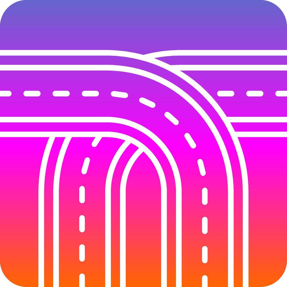 Crossing Glyph Gradient Icon vector