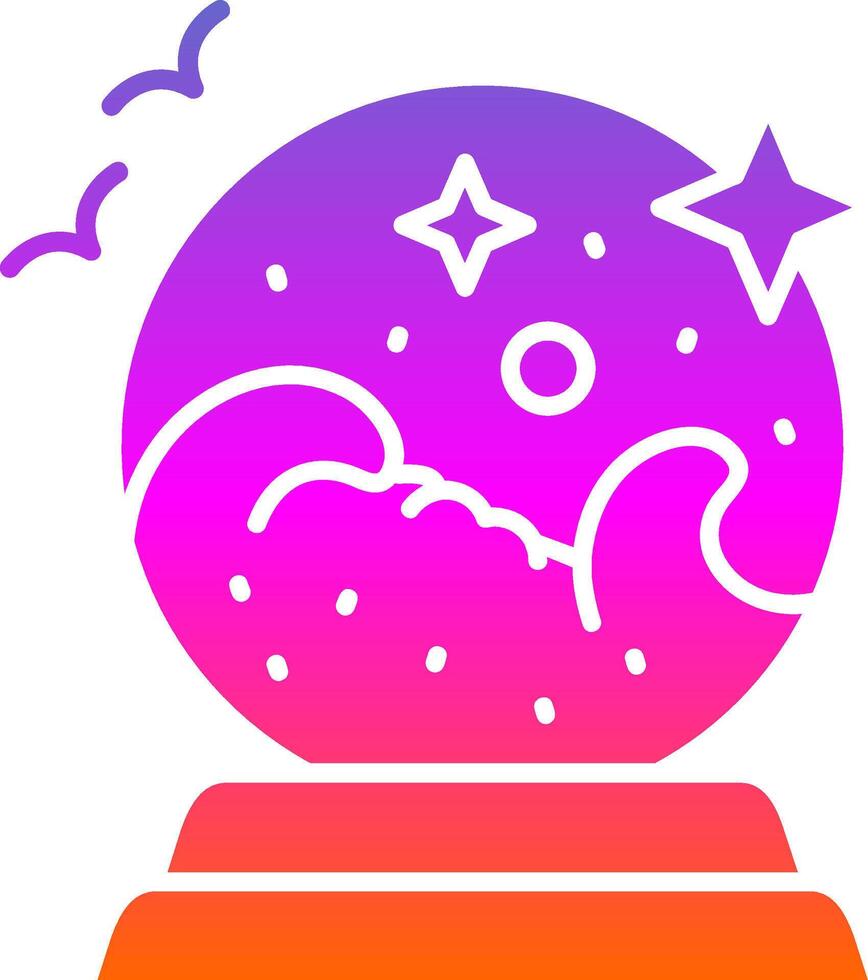 Crystal ball Glyph Gradient Icon vector