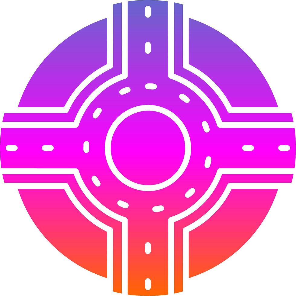 Roundabout Glyph Gradient Icon vector