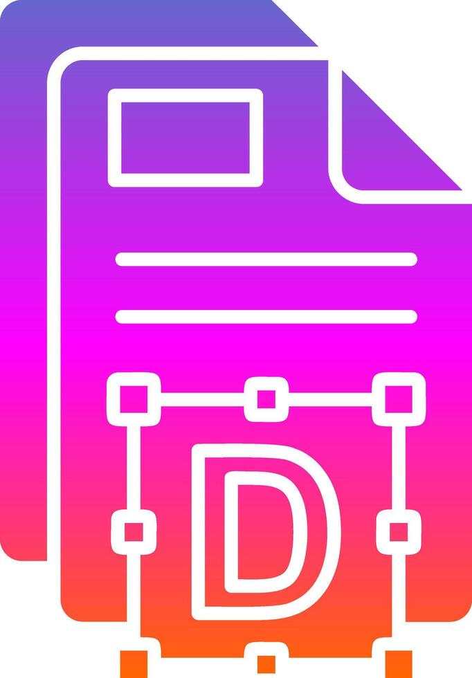Font Glyph Gradient Icon vector