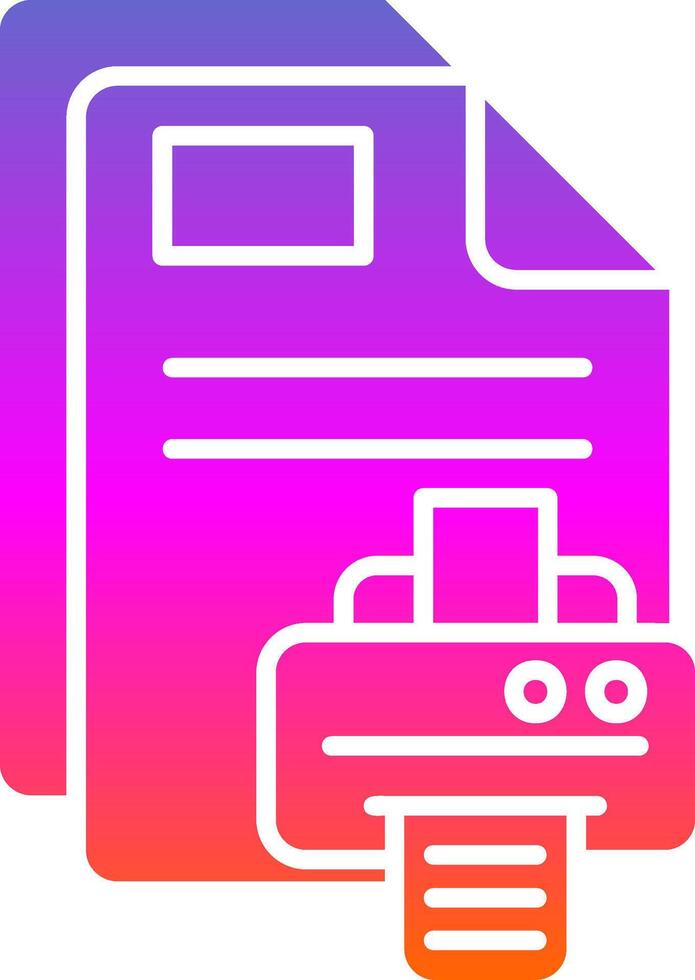 Print Glyph Gradient Icon vector