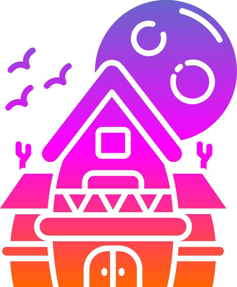 Haunted house Glyph Gradient Icon vector