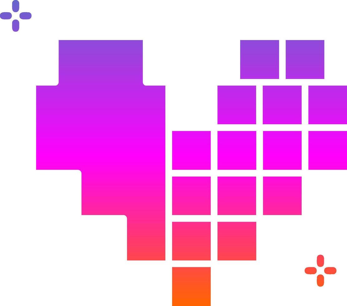 Pixel Glyph Gradient Icon vector