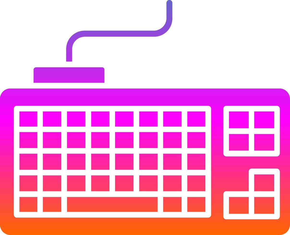 Keyboard Glyph Gradient Icon vector