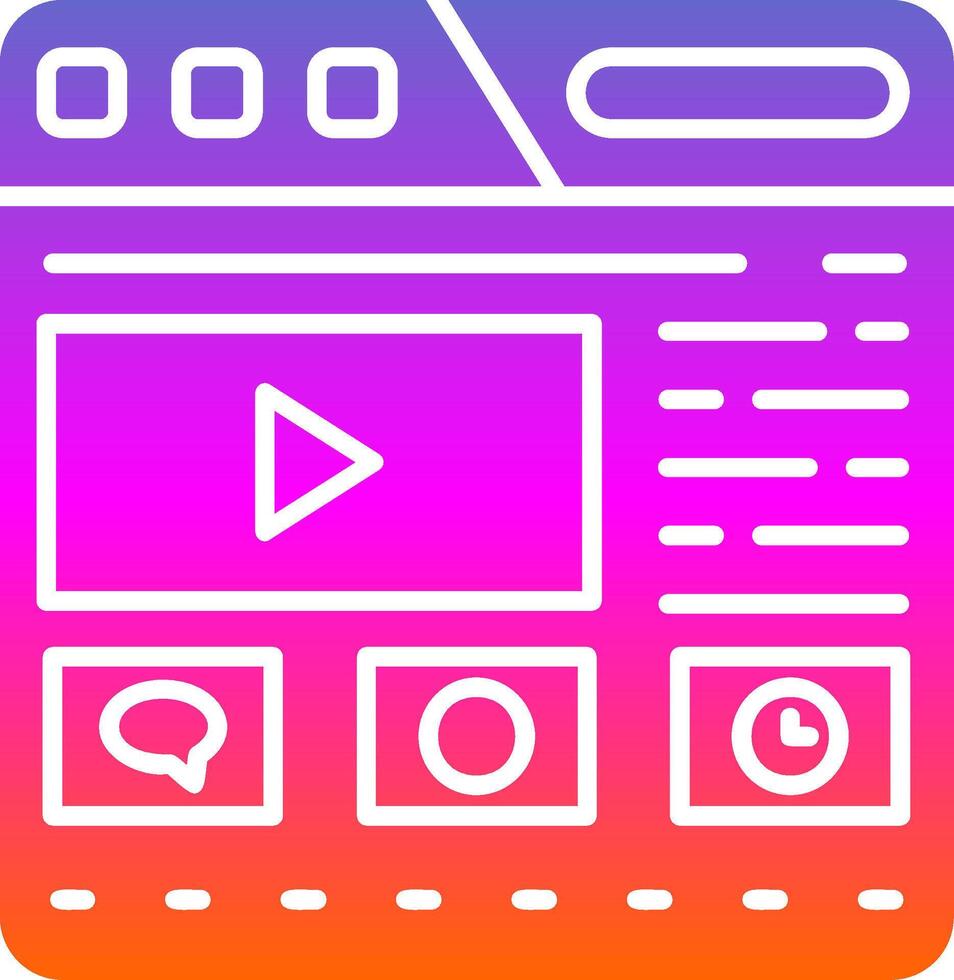 Website Glyph Gradient Icon vector