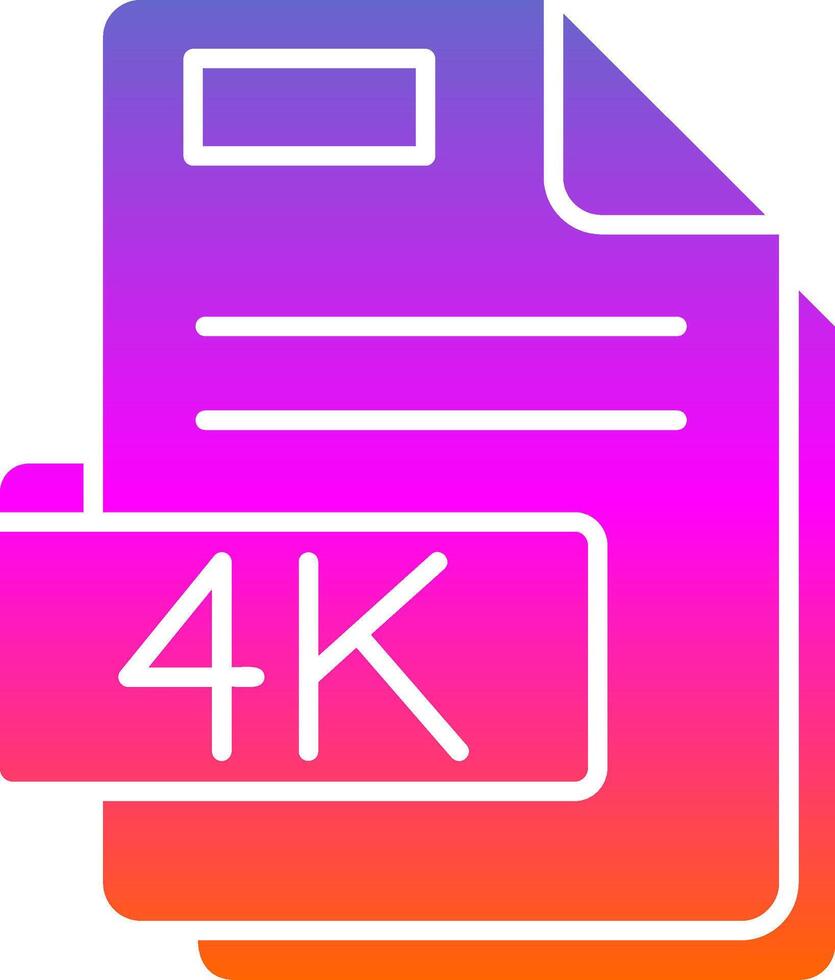 4k Glyph Gradient Icon vector