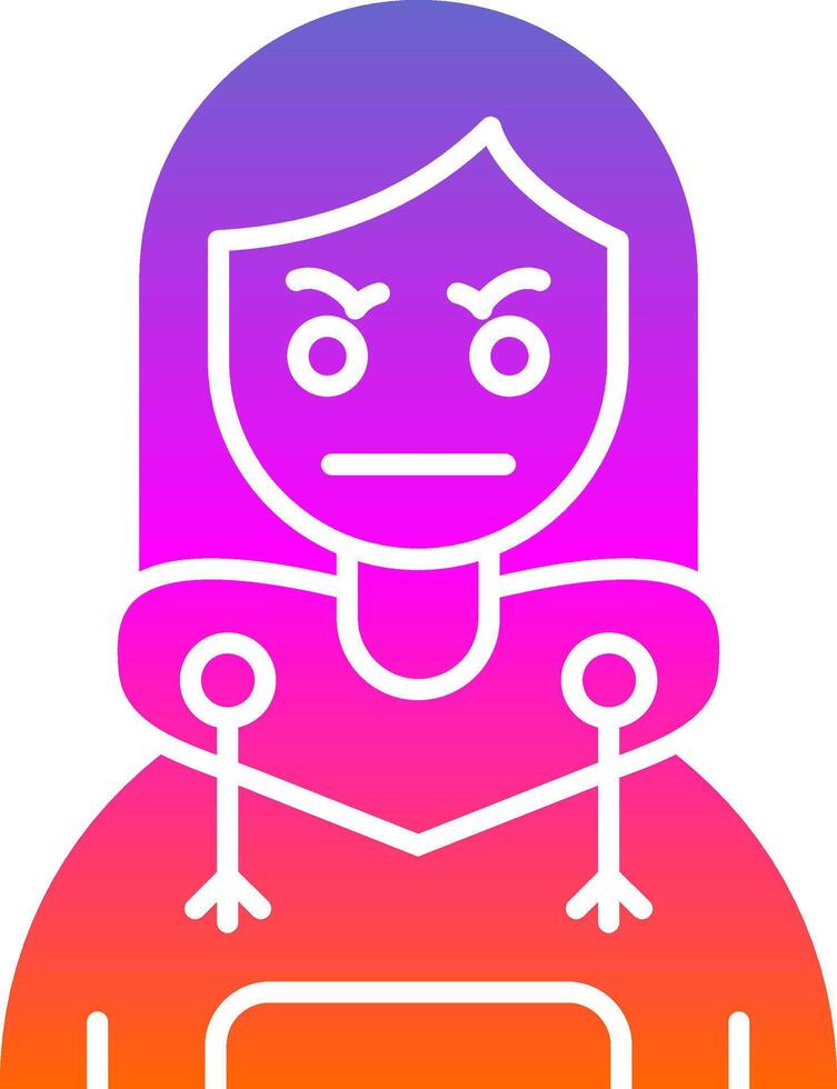 Angry Glyph Gradient Icon vector
