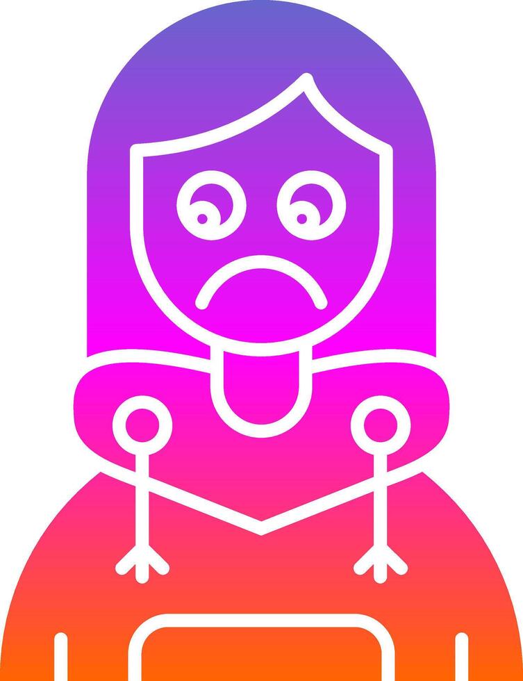 Sad Glyph Gradient Icon vector
