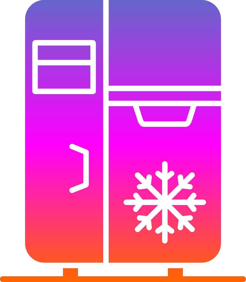 icono de gradiente de glifo de refrigerador vector