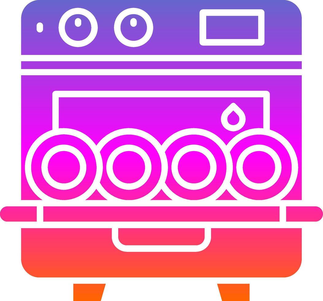 Dishwasher Glyph Gradient Icon vector