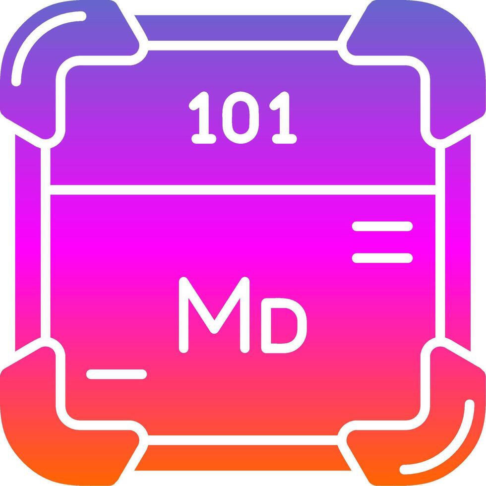Mendelevium Glyph Gradient Icon vector