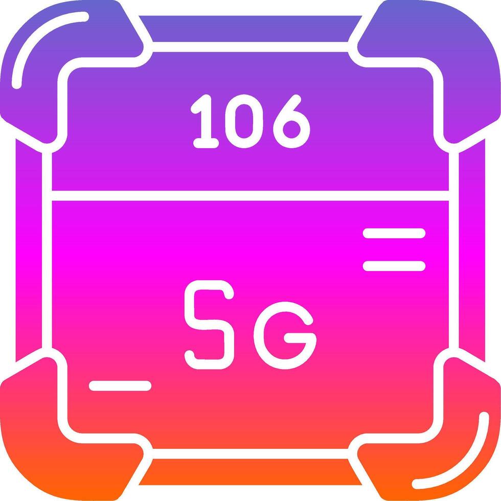 Seaborgium Glyph Gradient Icon vector