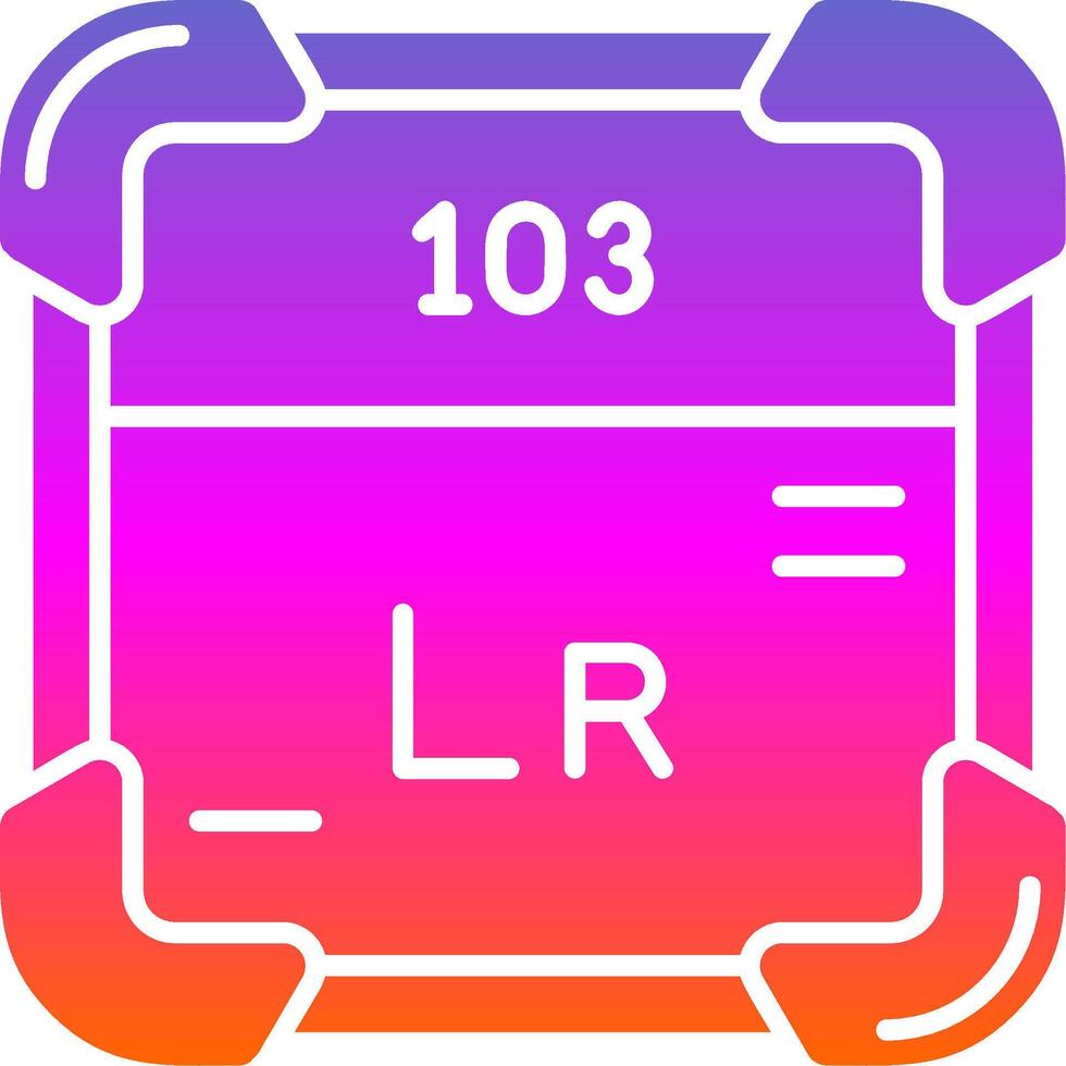 Lawrencium Glyph Gradient Icon vector