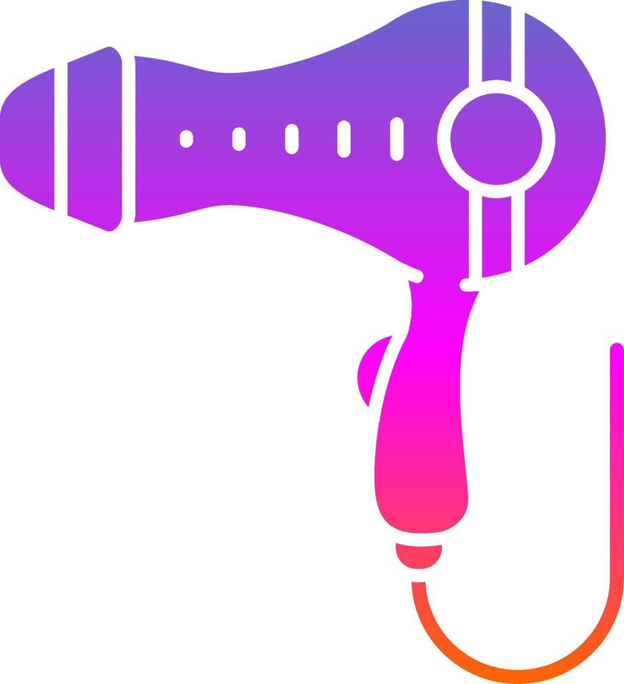 Hair dryer Glyph Gradient Icon vector