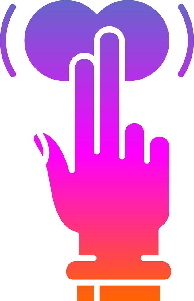 Two Fingers Tap and Hold Glyph Gradient Icon vector