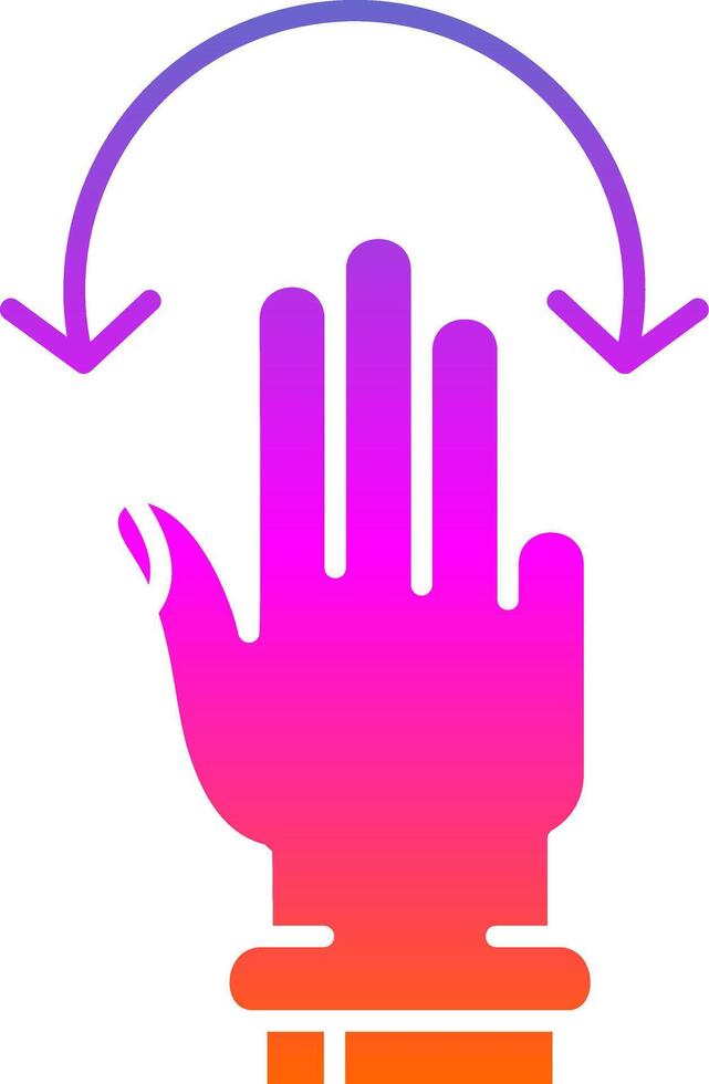 Three Fingers Rotate Glyph Gradient Icon vector