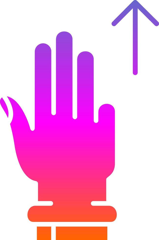 Three Fingers Up Glyph Gradient Icon vector