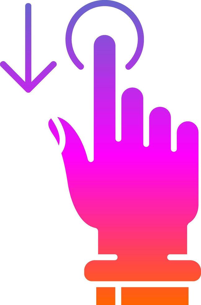 Tap and Move Down Glyph Gradient Icon vector