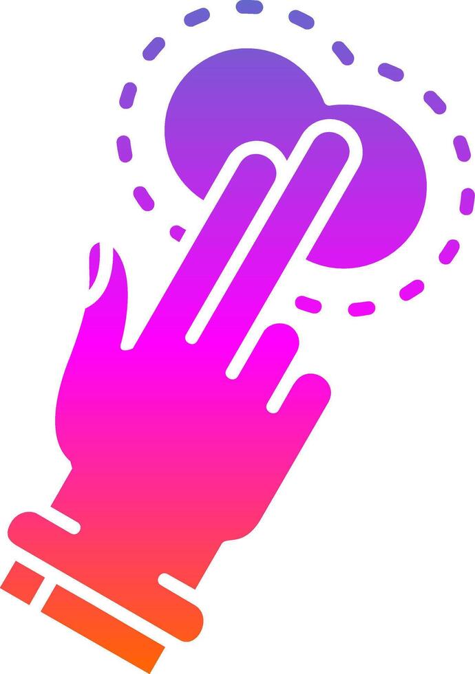 Two Fingers Tap Glyph Gradient Icon vector