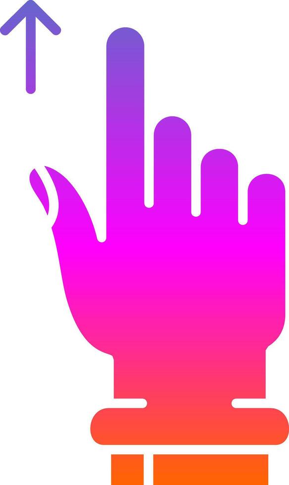 Swipe Up Glyph Gradient Icon vector