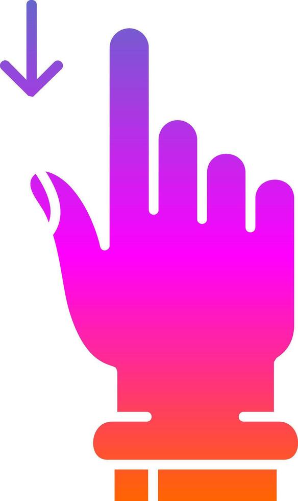 Swipe Down Glyph Gradient Icon vector