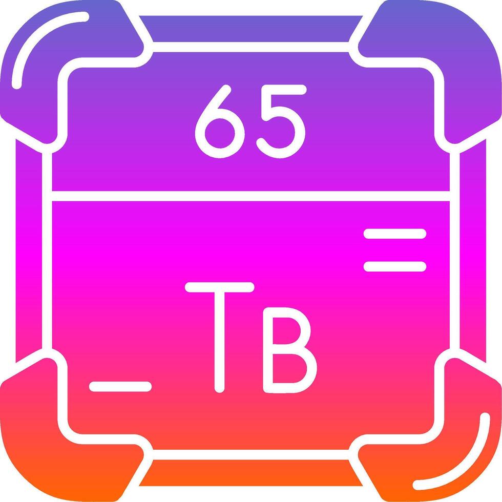 Terbium Glyph Gradient Icon vector