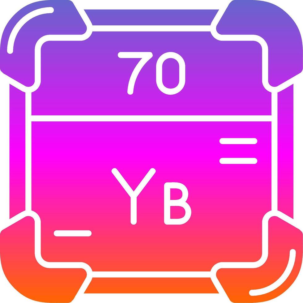 Ytterbium Glyph Gradient Icon vector