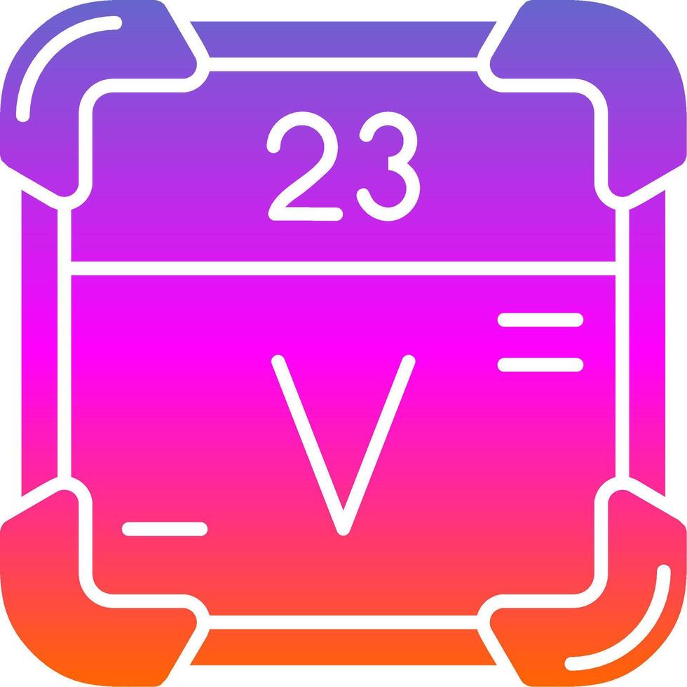 Vanadium Glyph Gradient Icon vector