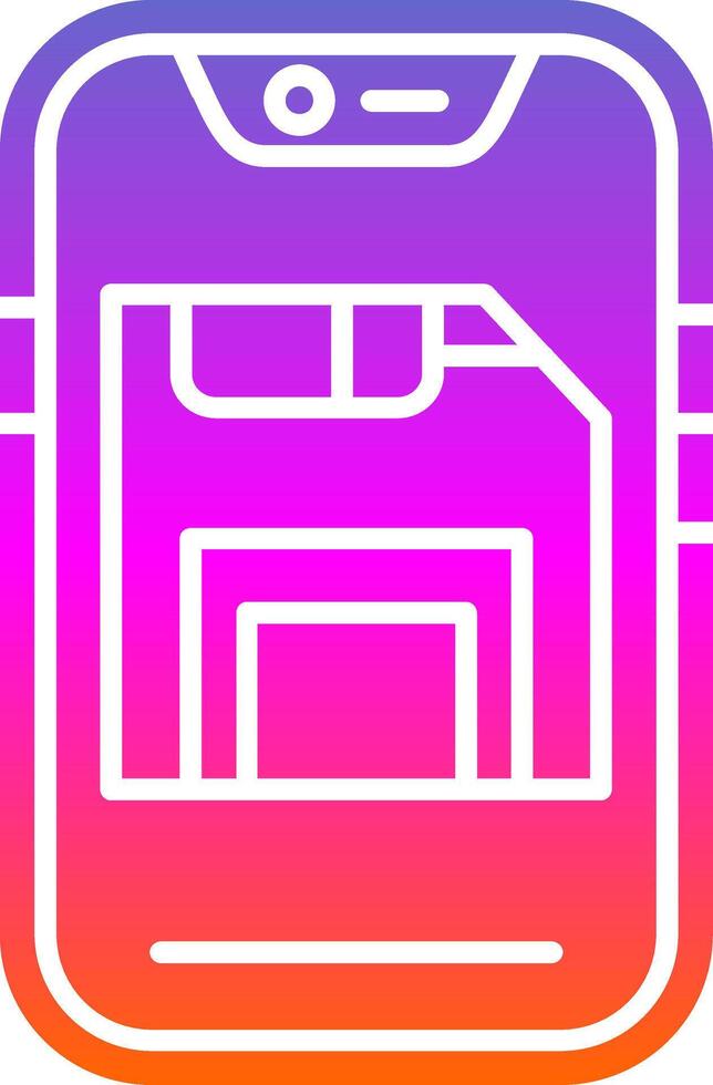 Save Glyph Gradient Icon vector