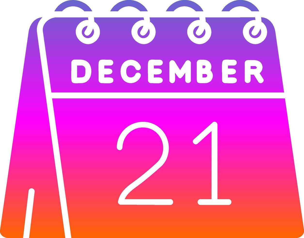 21st of December Glyph Gradient Icon vector