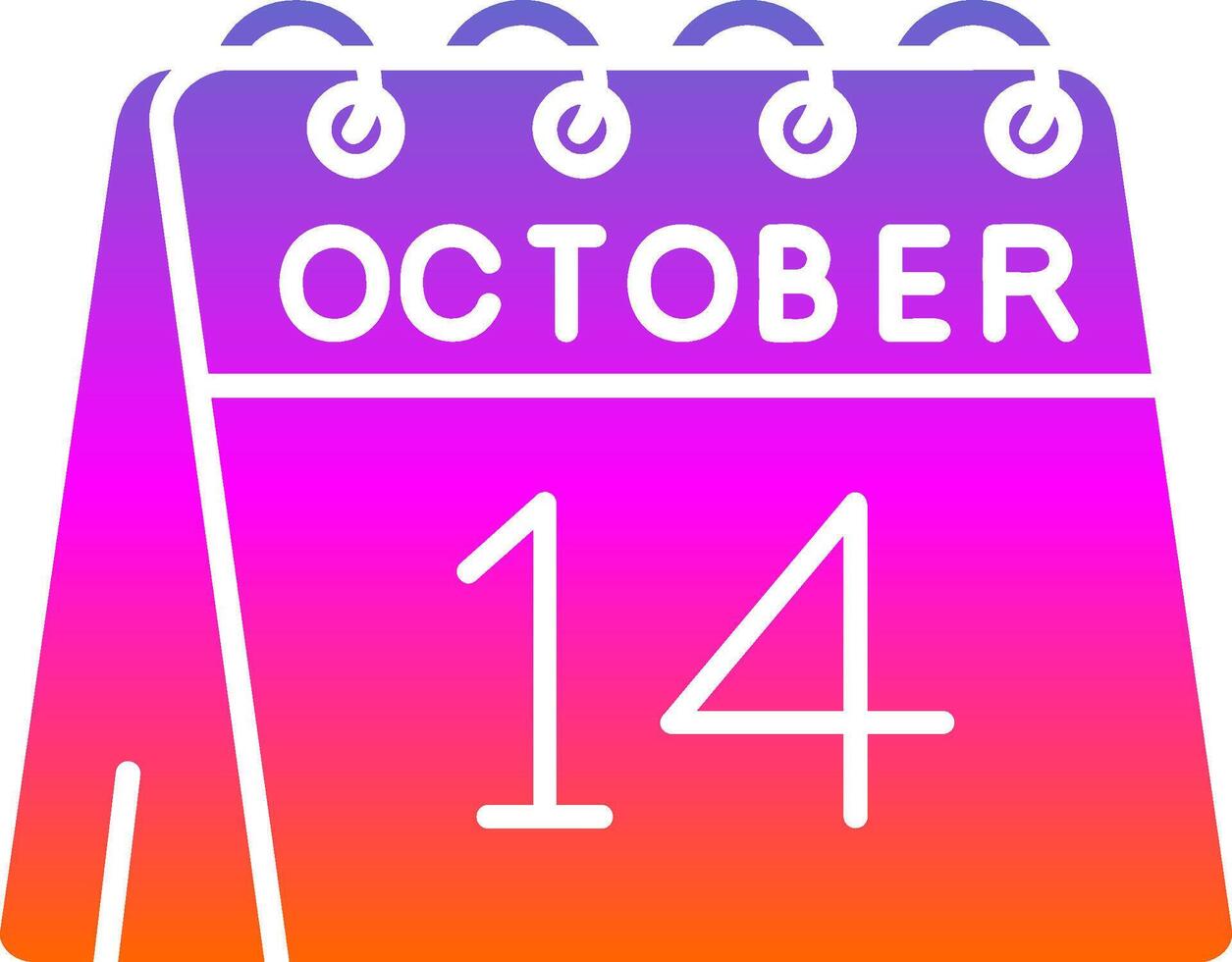 14th of October Glyph Gradient Icon vector