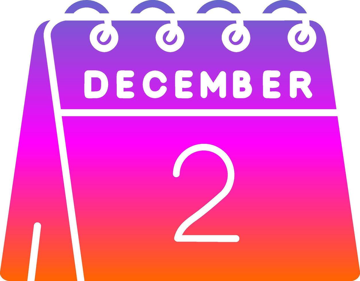 2nd of December Glyph Gradient Icon vector