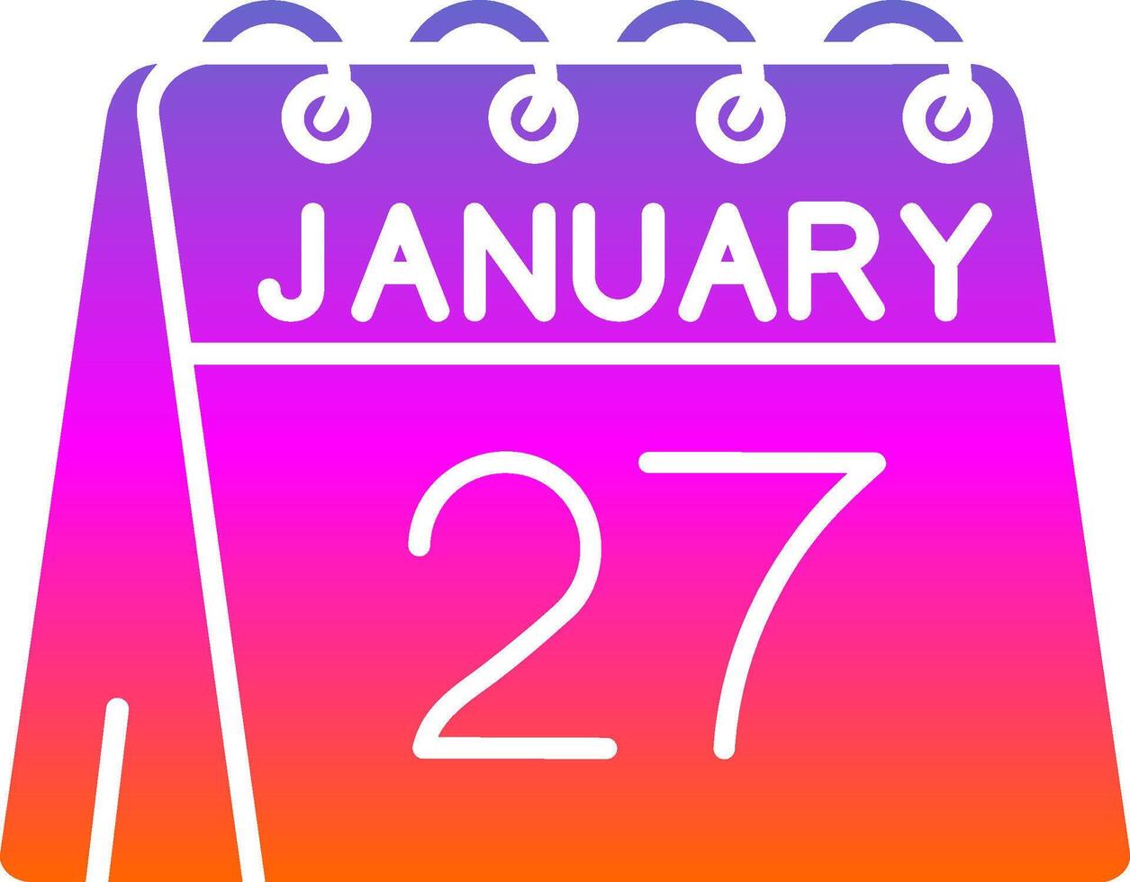 27th of January Glyph Gradient Icon vector