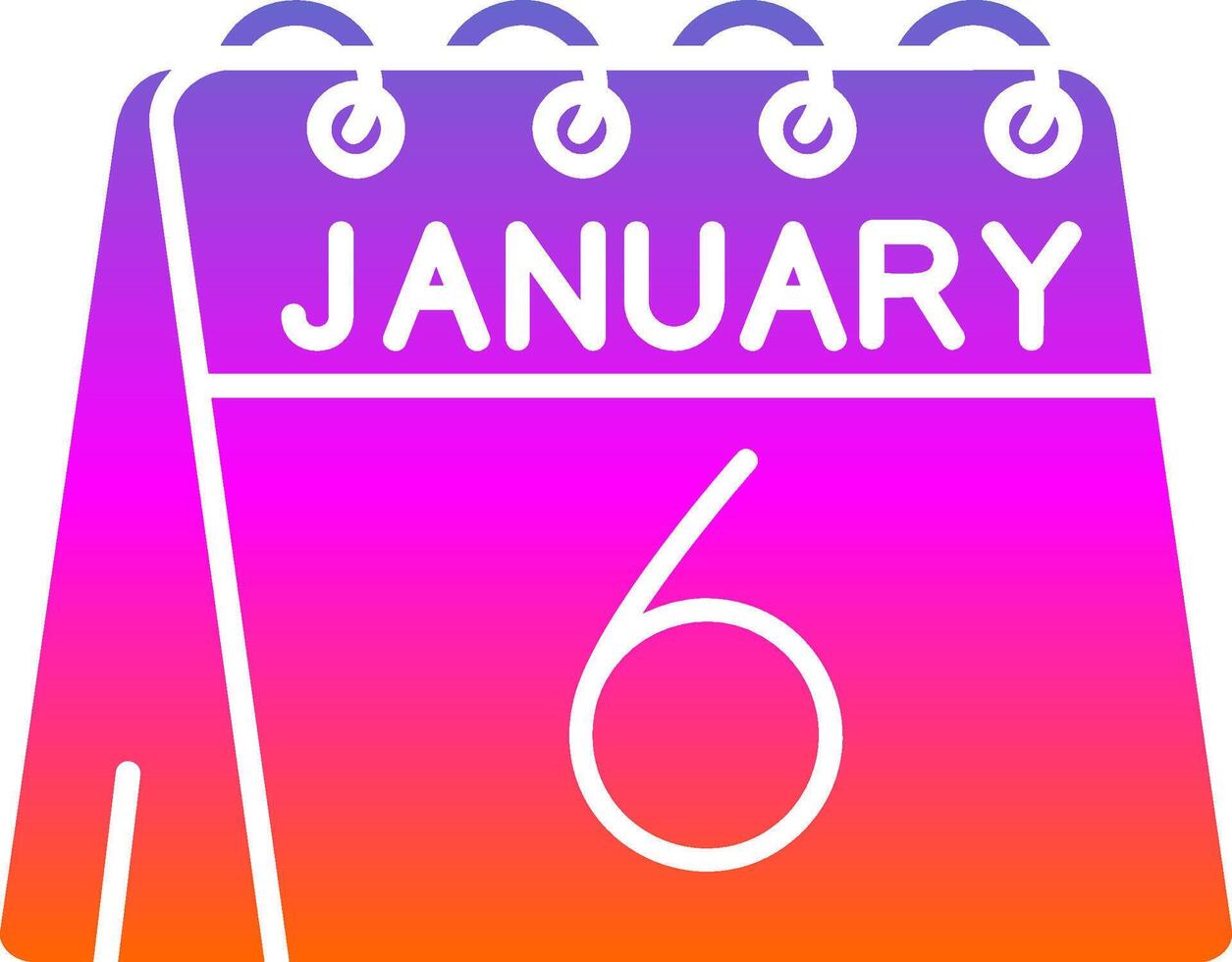 6th of January Glyph Gradient Icon vector