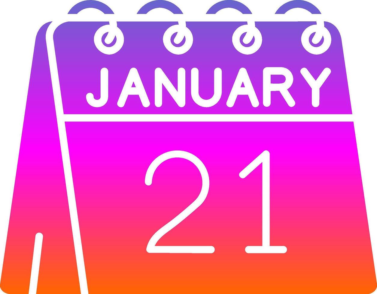 21st of January Glyph Gradient Icon vector