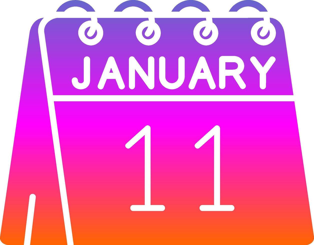 11th of January Glyph Gradient Icon vector